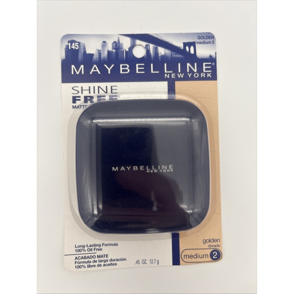 Maybelline New York Shine Free Matte Finish Pressed Powder 145 Golden Med. 2